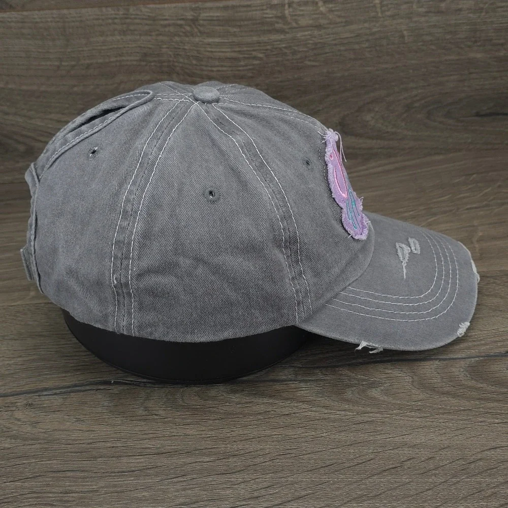 Jesus Loves This Hot Mess Hat Womens Strapback Gray Religious Lifestyle Ponytail